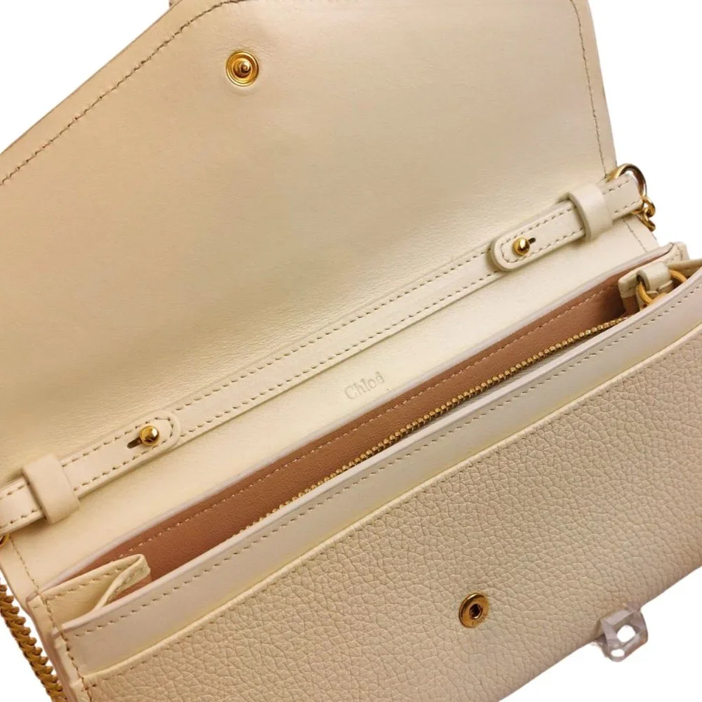 Chloe Aby Chain Long Wallet Flap Ivory - Picture 11 of 16